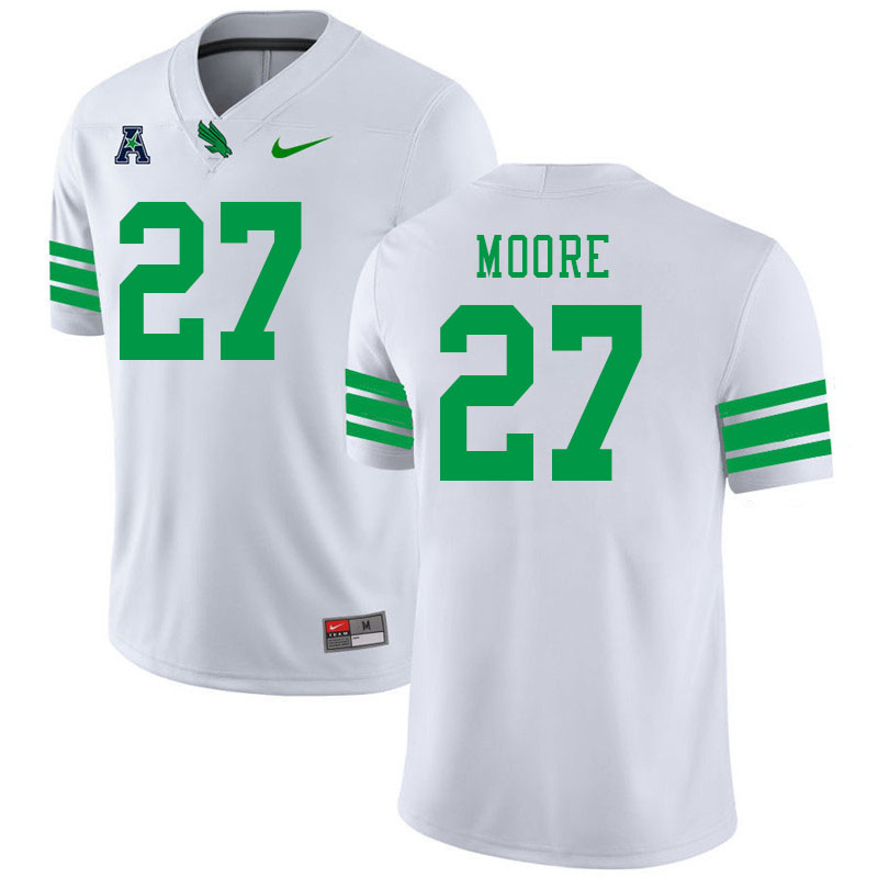 #27 Matthew Moore North Texas Mean Green College Football Jerseys Stitched-White